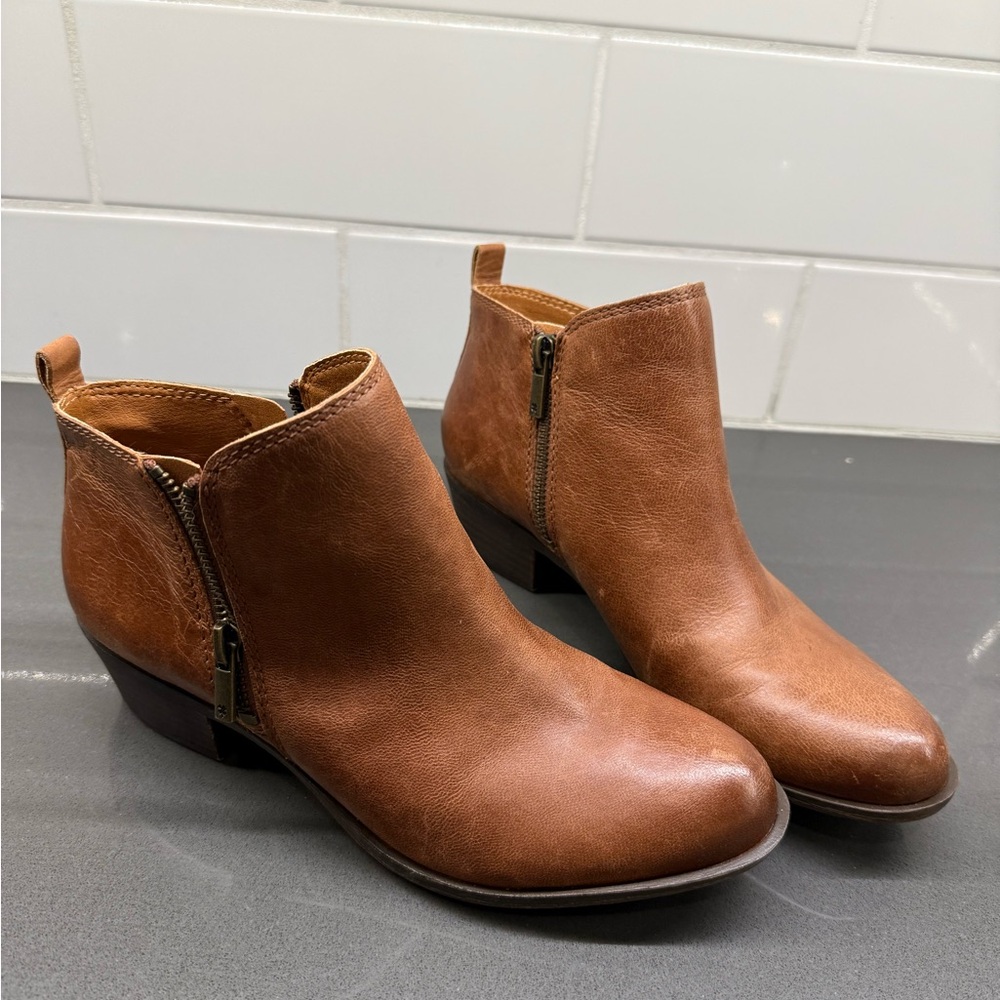 Lucky Brand Tan Leather Ankle Booties